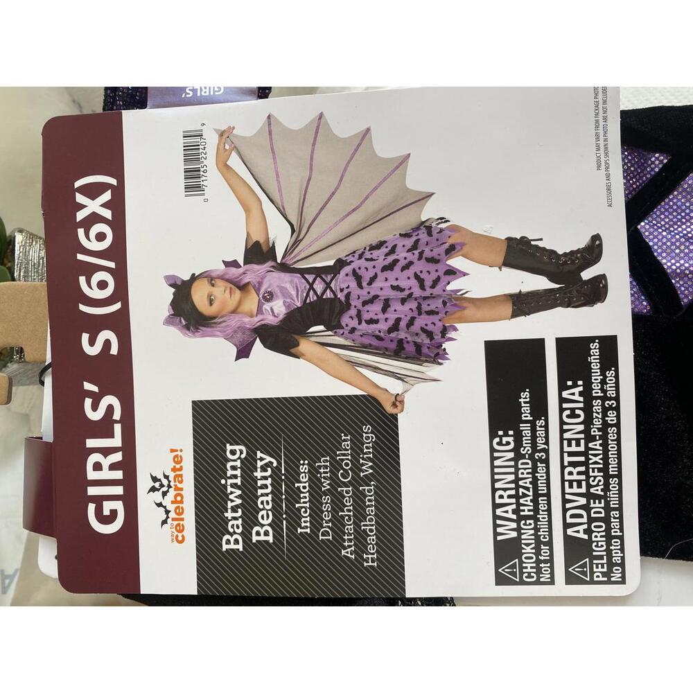 Girls' Batwing Beauty Costume Size 6/6X
